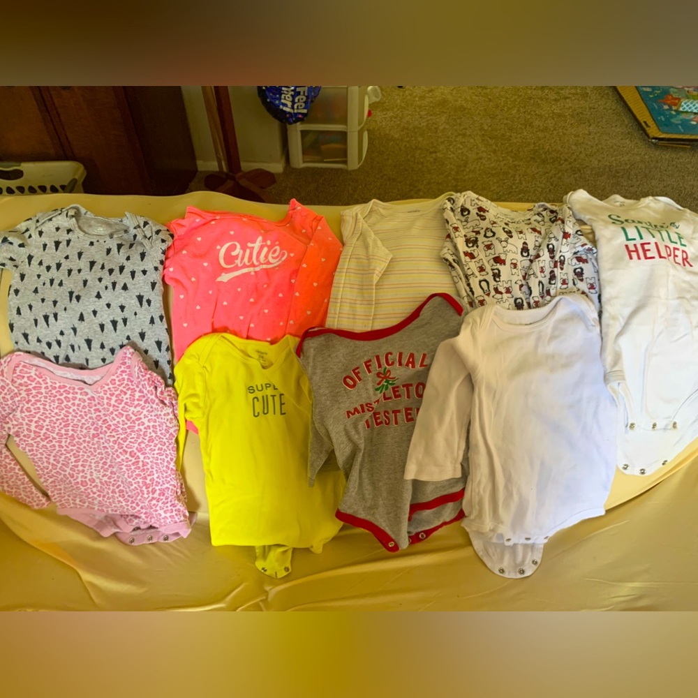Lot of 9 Carters Long sleeve onesies
